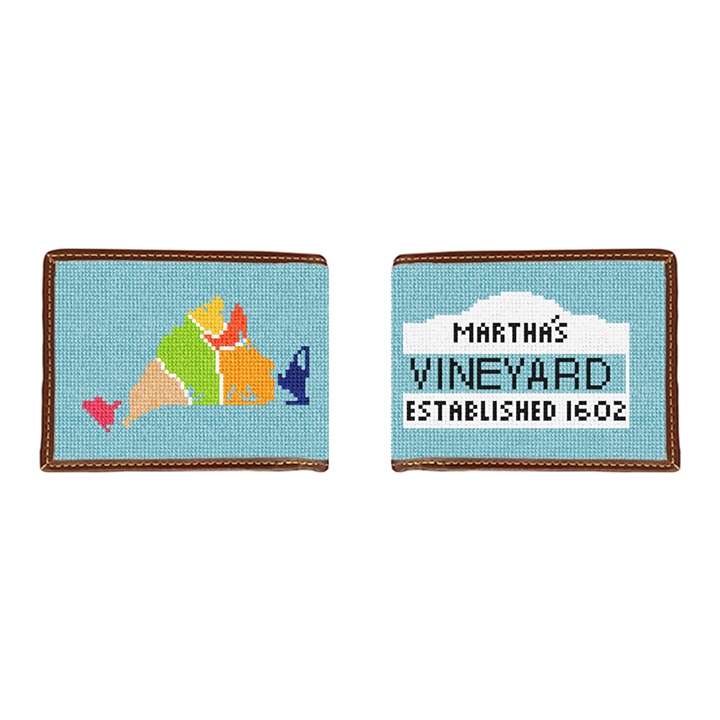 Martha's Vineyard Map Needlepoint Wallet