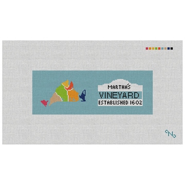 Martha's Vineyard Map Needlepoint Wallet Kit