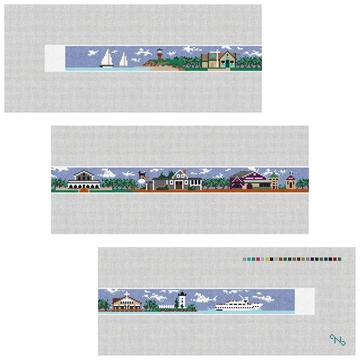 Martha's Vineyard Needlepoint Belt Kit Stitched Preview