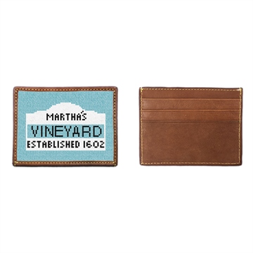 Martha's Vineyard Sign Needlepoint Card Wallet 