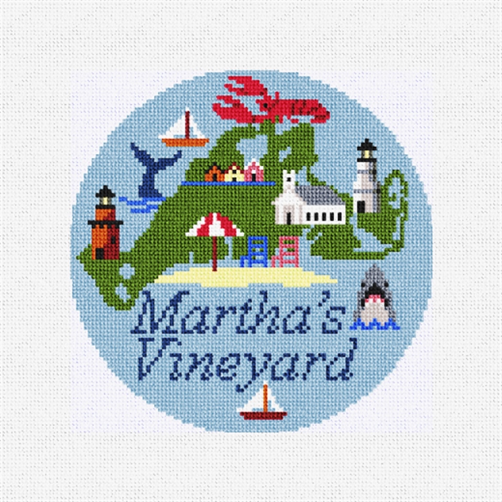 Martha's Vineyard Travel Round Needlepoint Kit