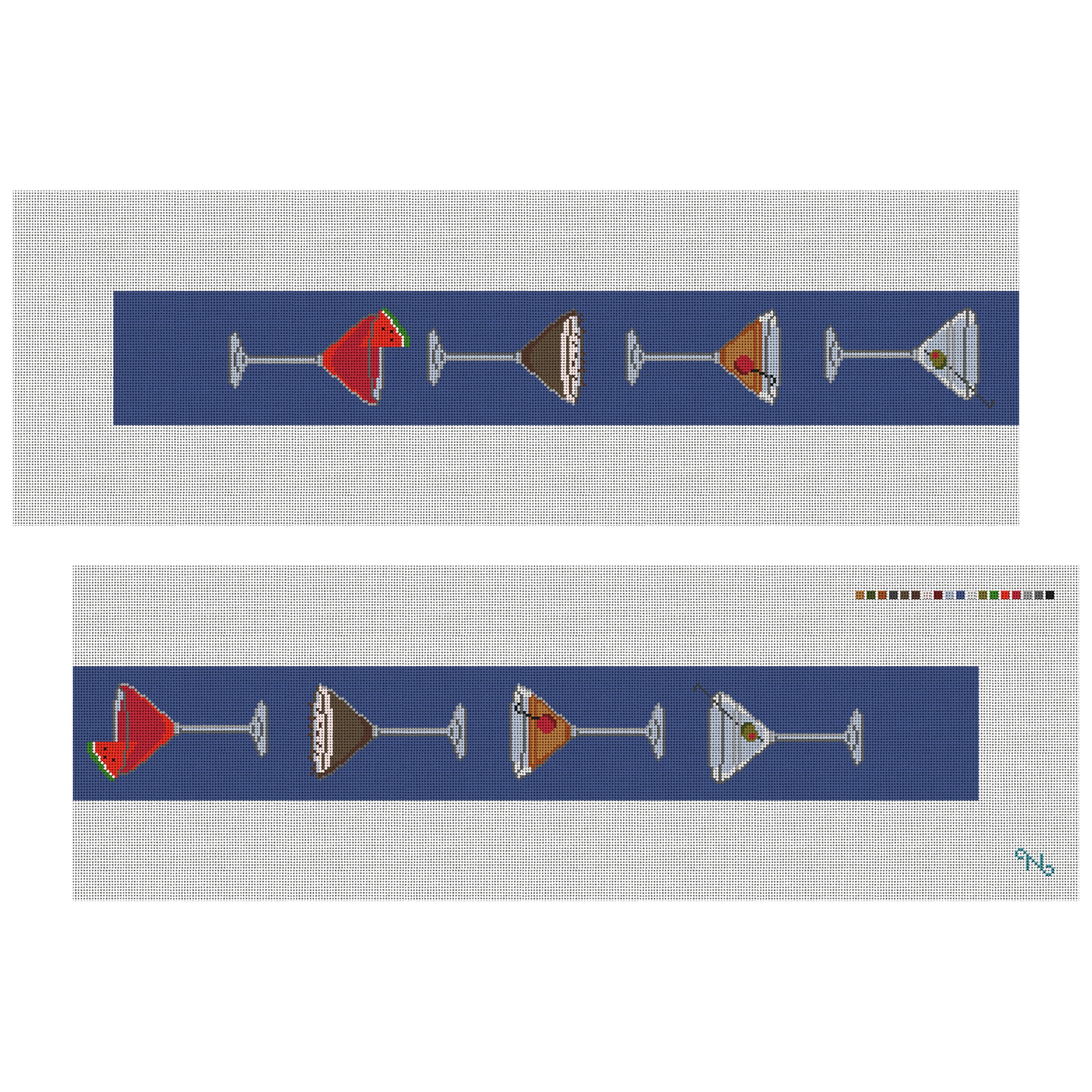 Martini Purse Guitar Strap Needlepoint Kit