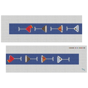 Martini Purse Guitar Strap Needlepoint Kit Stitched Preview