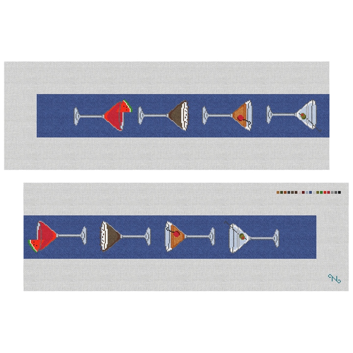 Martini Purse Guitar Strap Needlepoint Kit Stitched Preview