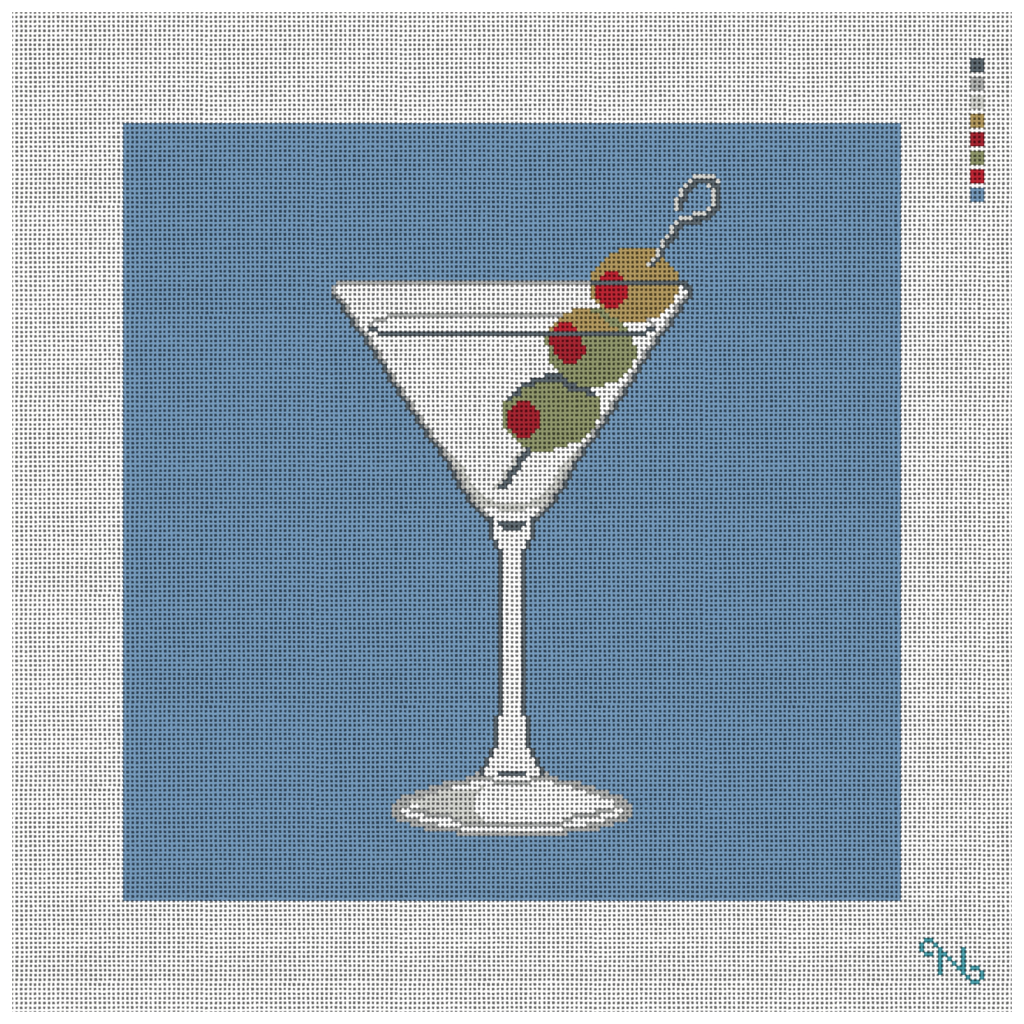 Marvelous Martini Needlepoint Pillow Kit