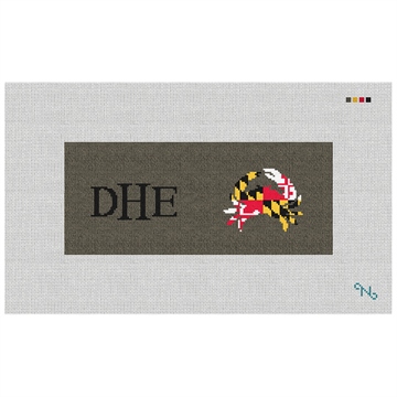 Maryland Crab Flag Needlepoint Flask Kit Stitched Preview