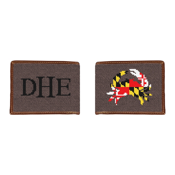 Maryland Crab Flag Needlepoint Wallet 