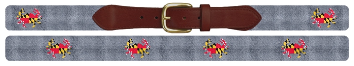 Maryland Crab Needlepoint Belt 