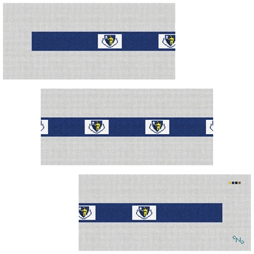 Massachusetts Flag Needlepoint Belt Kit Stitched Preview