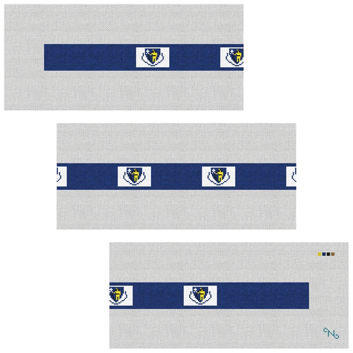 Massachusetts Flag Needlepoint Belt Kit Stitched Preview