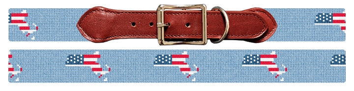 Massachusetts State Needlepoint Dog Collar 