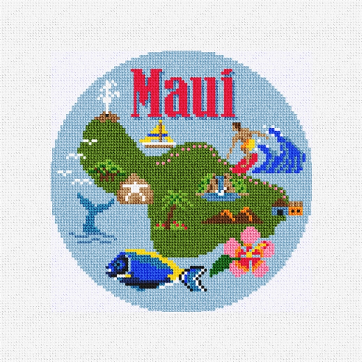 Maui Map Needlepoint Ornament Kit