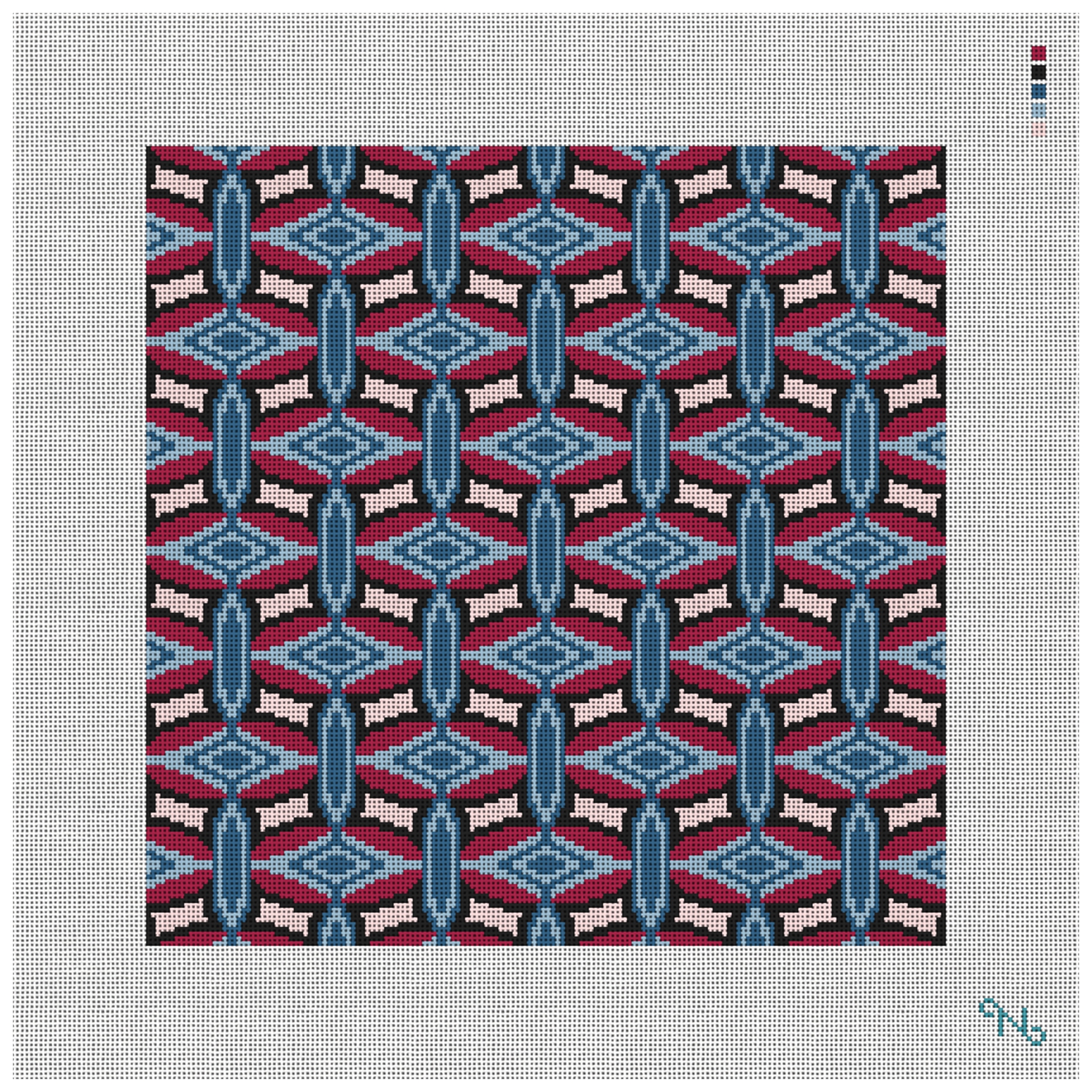 Mayotte Needlepoint with Red and Blue Kit