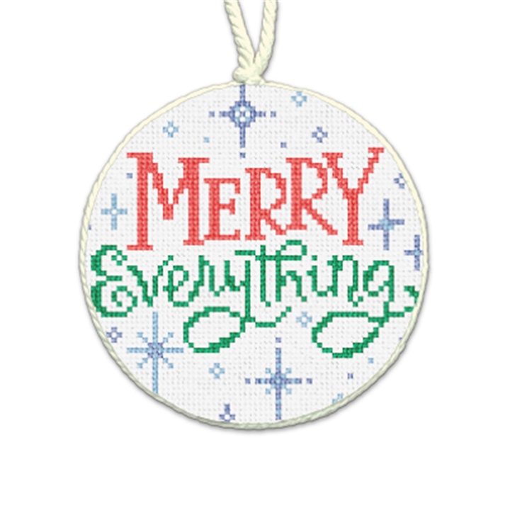 Merry Everything Needlepoint Ornament 