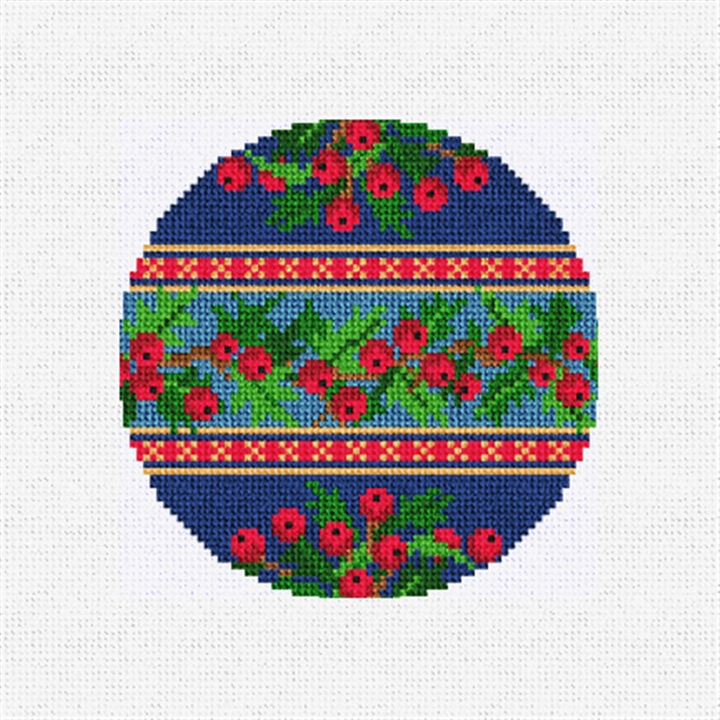 Merry Holly Days Needlepoint Ornament Kit