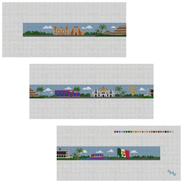 Mexico City Landscape Needlepoint Belt Kit