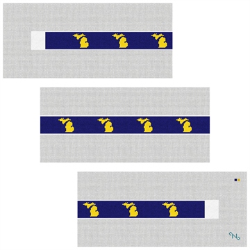 Michigan State Needlepoint Belt Kit Stitched Preview
