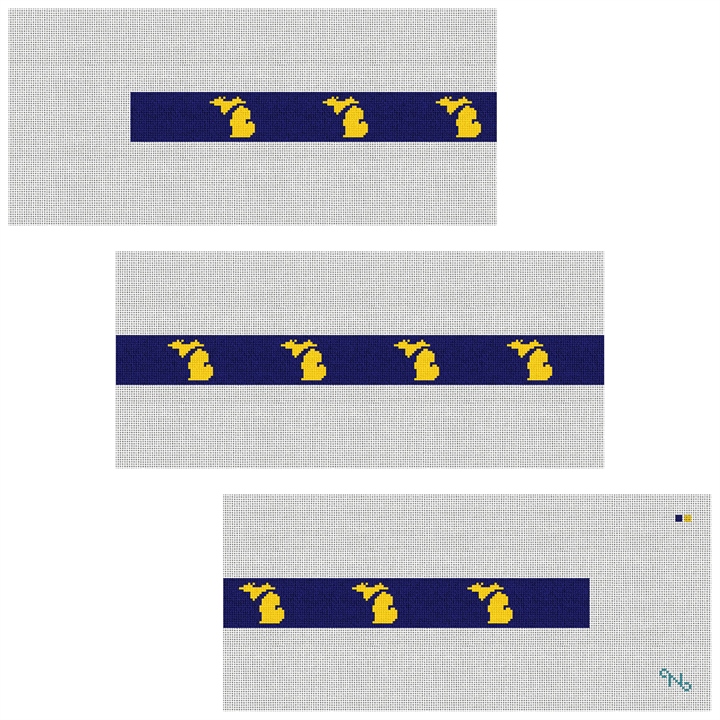 Michigan State Needlepoint Belt Kit Stitched Preview