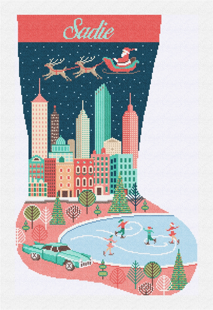 Mid-Century Stocking Needlepoint Kit