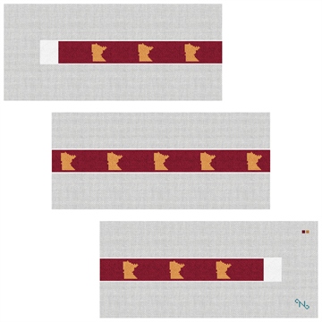 Minnesota State Needlepoint Belt Kit Stitched Preview