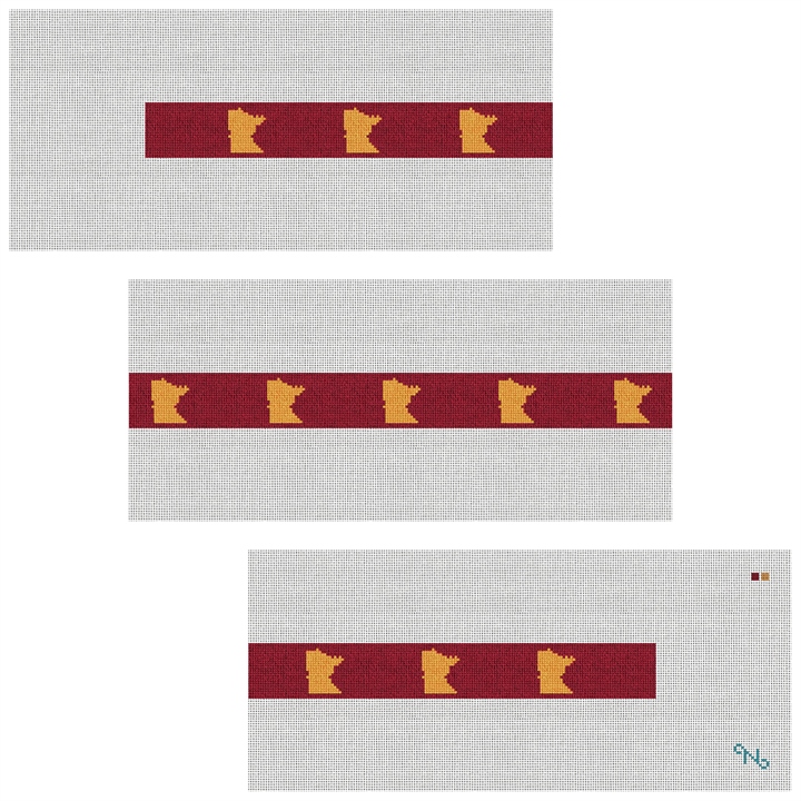 Minnesota State Needlepoint Belt Kit Stitched Preview