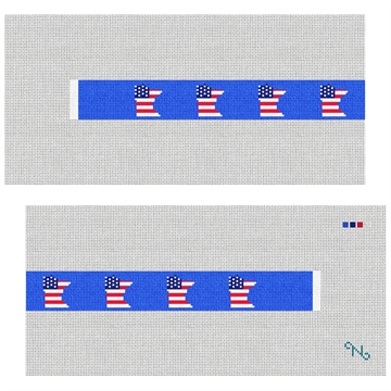 Minnesota State Needlepoint Dog Collar Kit Stitched Preview