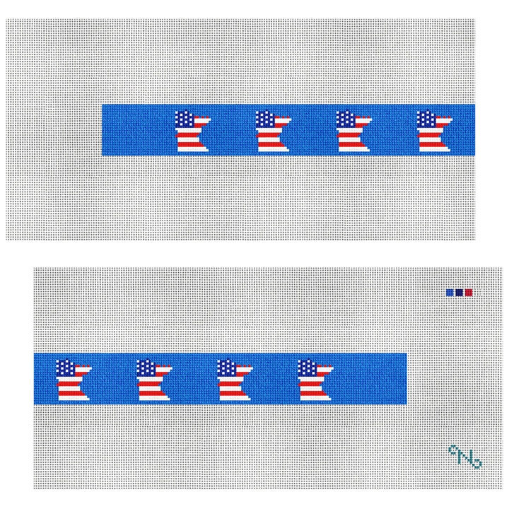 Minnesota State Needlepoint Dog Collar Kit Stitched Preview