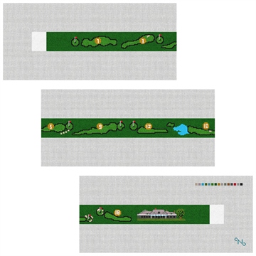 Misquamicut Golf Course Needlepoint Belt Kit Stitched Preview