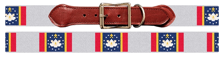 Mississippi Flag Needlepoint Dog Collar 