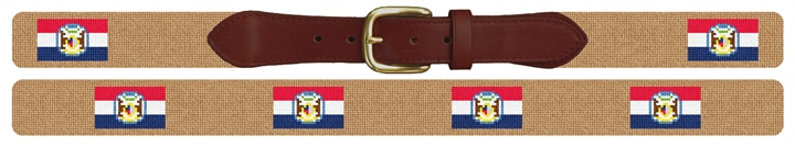 Missouri Flag Needlepoint Belt 