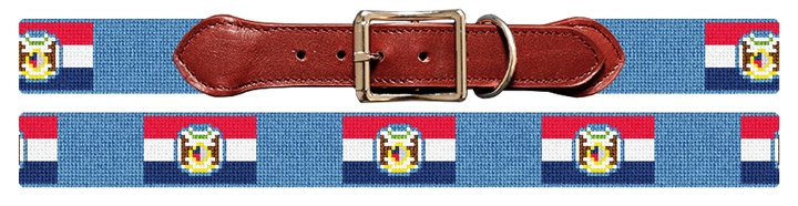 Missouri Flag Needlepoint Dog Collar