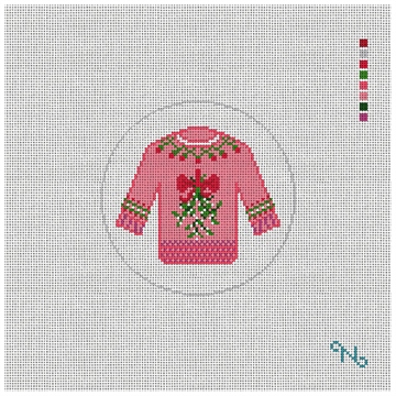 Mistletoe Ugly Sweater Needlepoint Ornament Kit