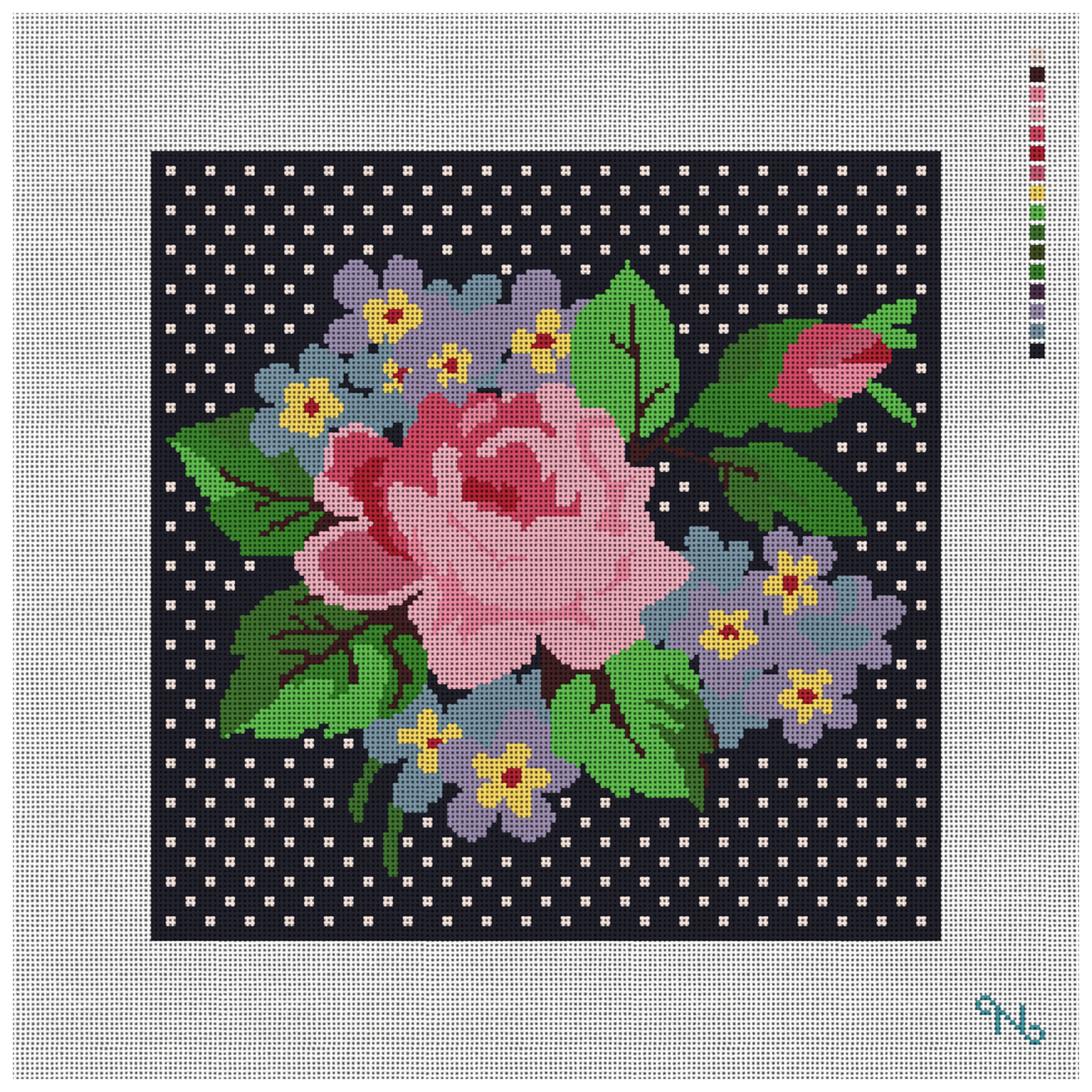 Modern Rose Needlepoint Kit