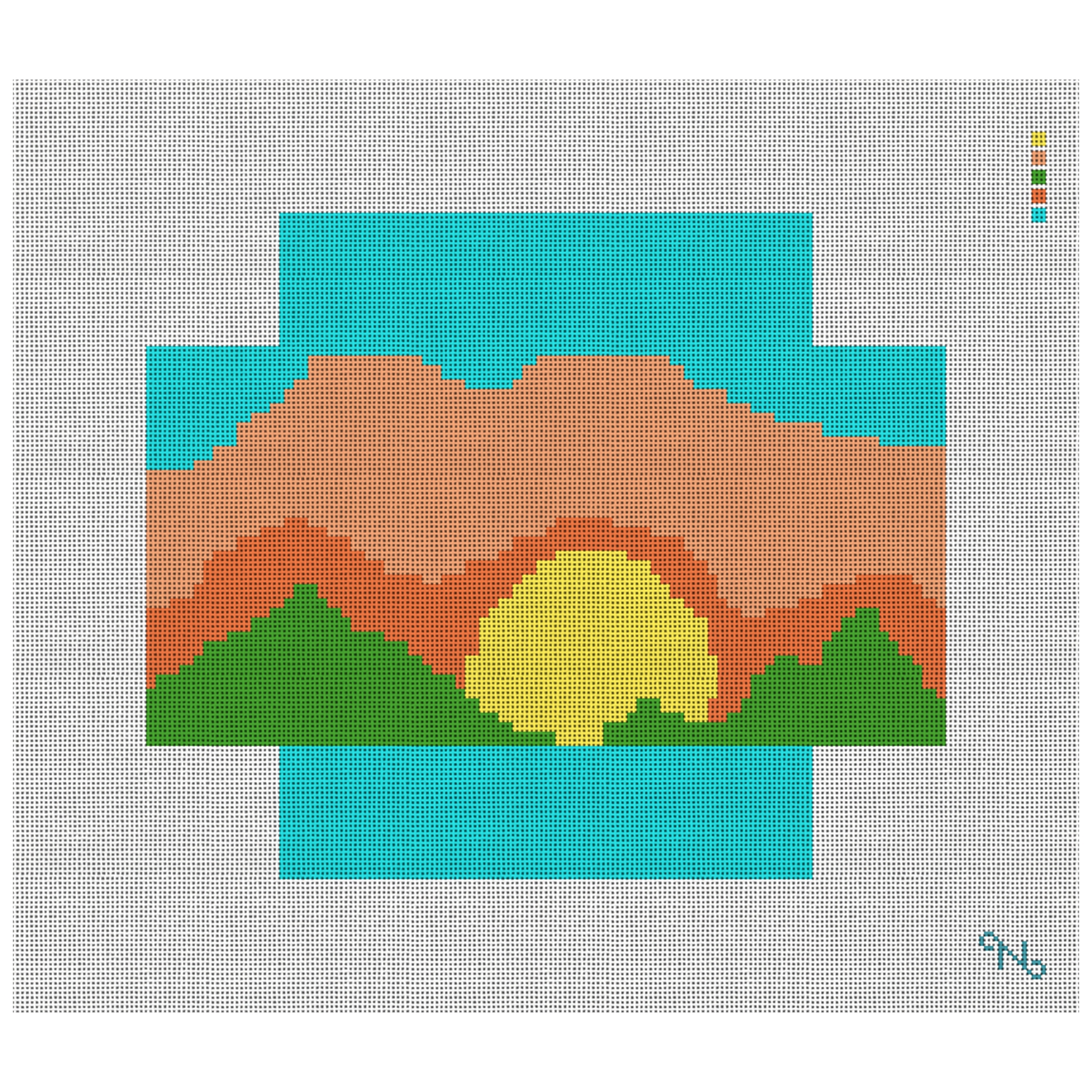 Molokai Sunset Brick Cover Needlepoint Kit