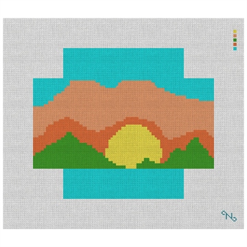 Molokai Sunset Brick Cover Needlepoint Kit