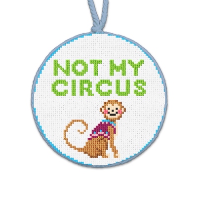 Monkey Business Needlepoint Ornament