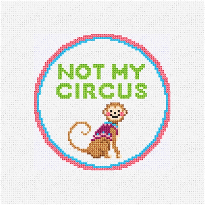 Monkey Business Needlepoint Ornament Kit Stitched Preview