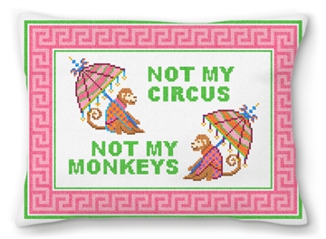 Monkey Mayhem Needlepoint Pillow