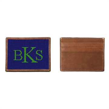Monogram Needlepoint Card Wallet