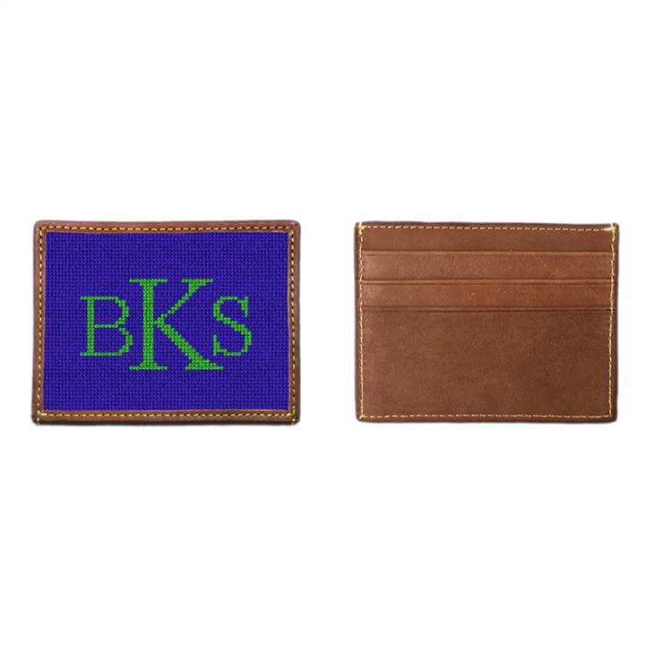 Monogram Needlepoint Card Wallet