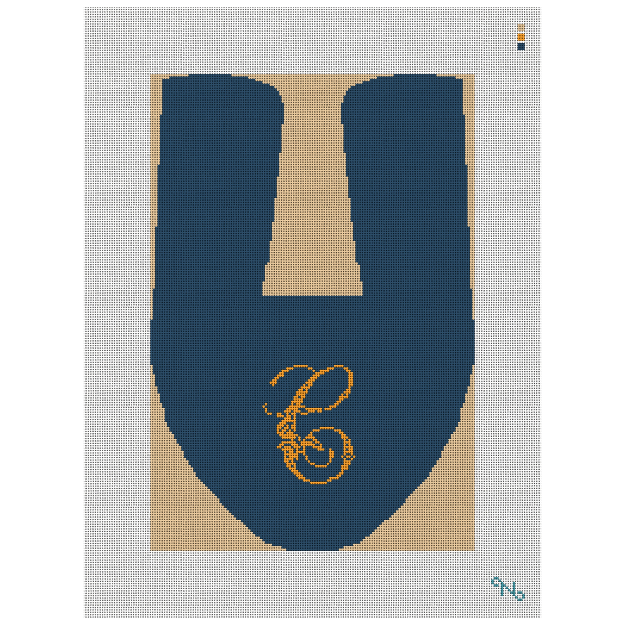 Monogram Slipper Needlepoint Kit