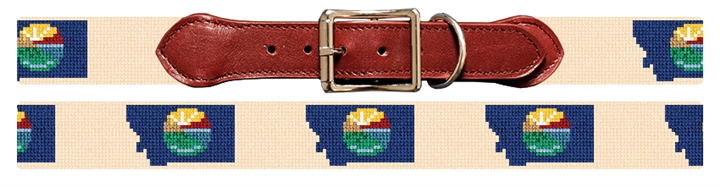 Montana State Needlepoint Dog Collar