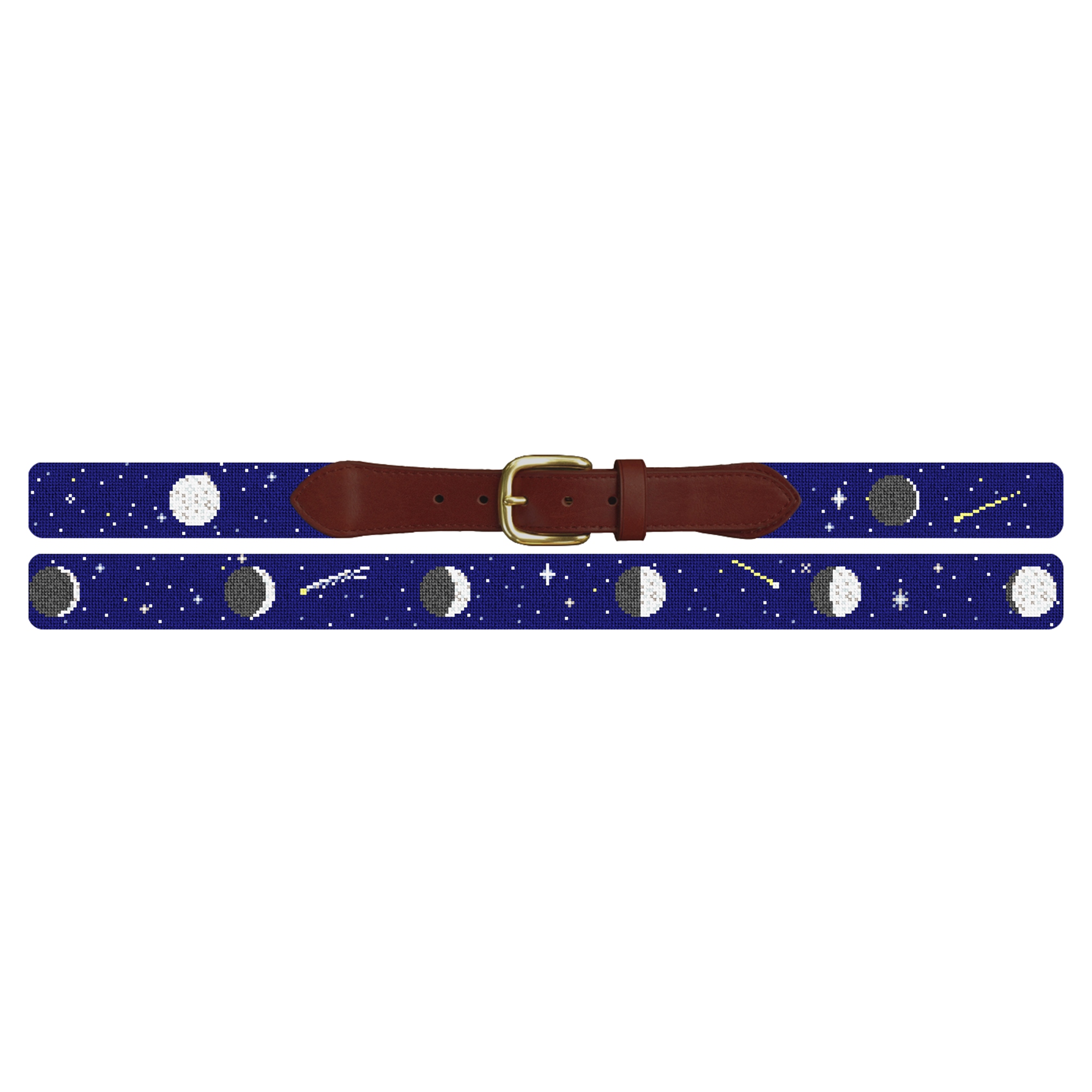 Moon Phases Needlepoint Belt