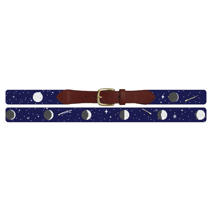 Moon Phases Needlepoint Belt