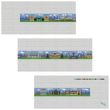 Morningside Heights Needlepoint Belt Kit Stitched Preview