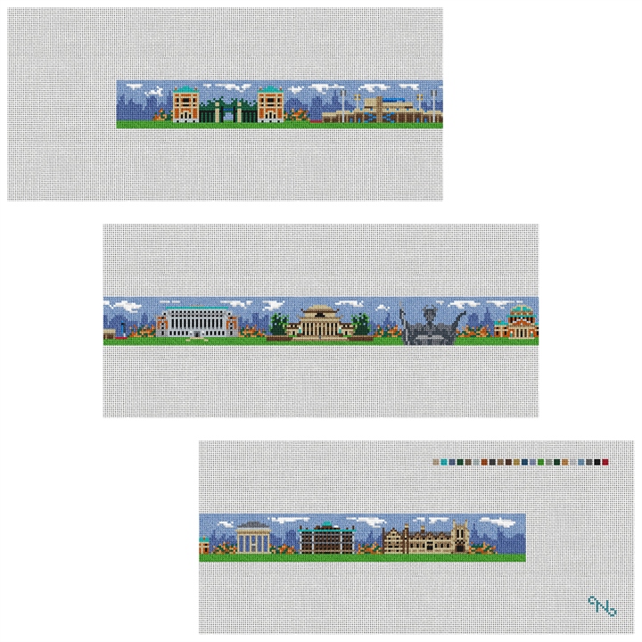 Morningside Heights Needlepoint Belt Kit Stitched Preview