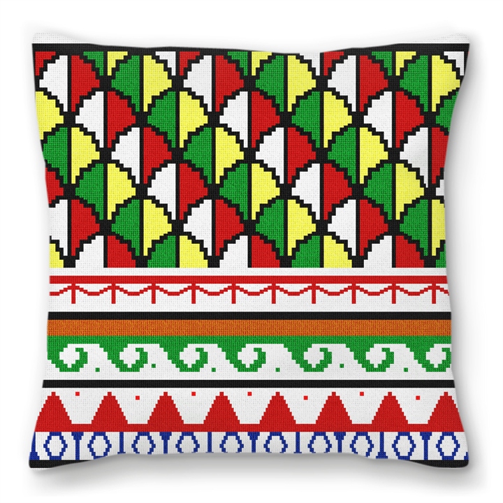 Mosaic Column Needlepoint Pillow