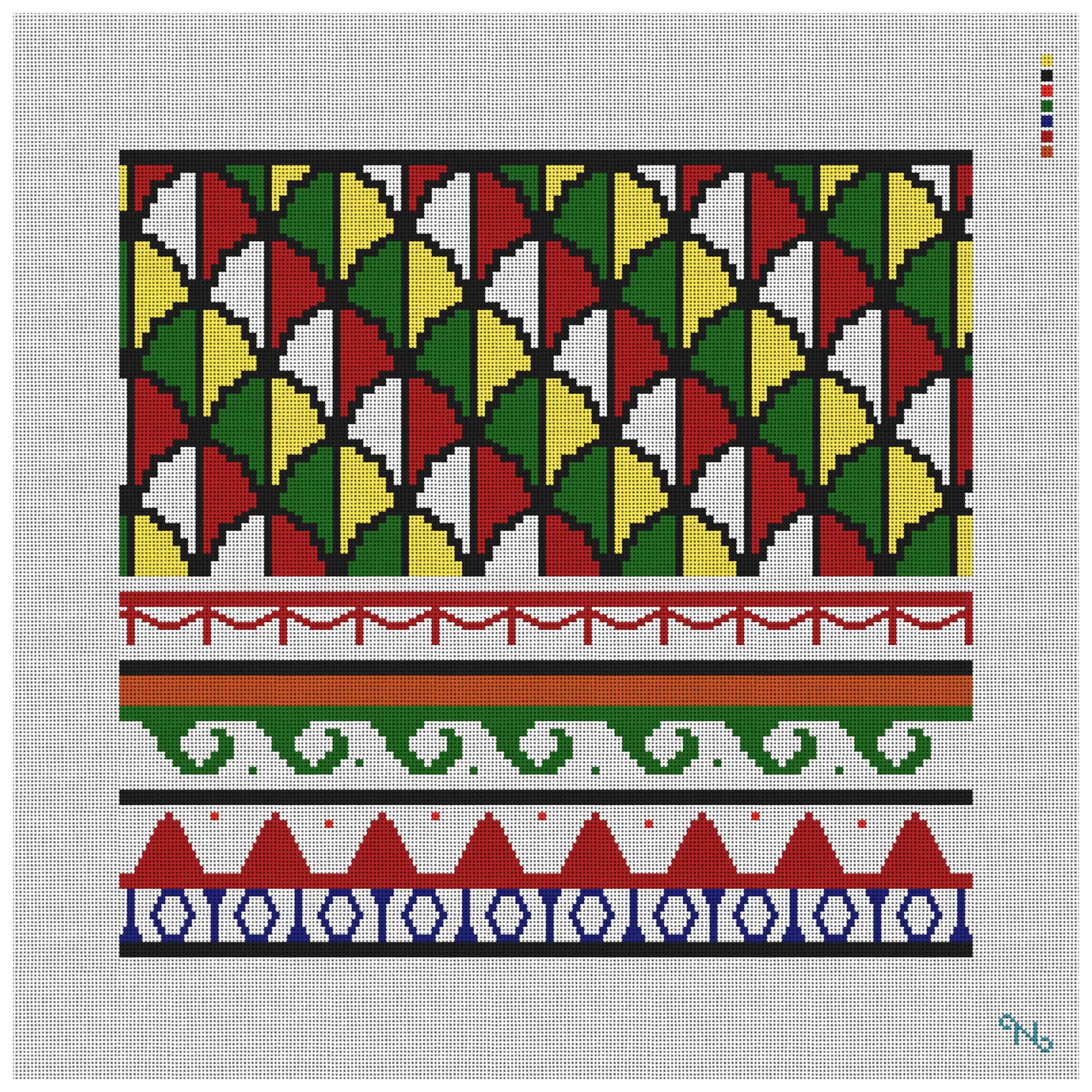 Mosaic Column Needlepoint Pillow Kit
