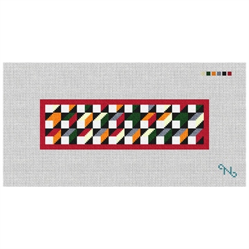 Mosaic Face Mask Panel Needlepoint Kit Stitched Preview