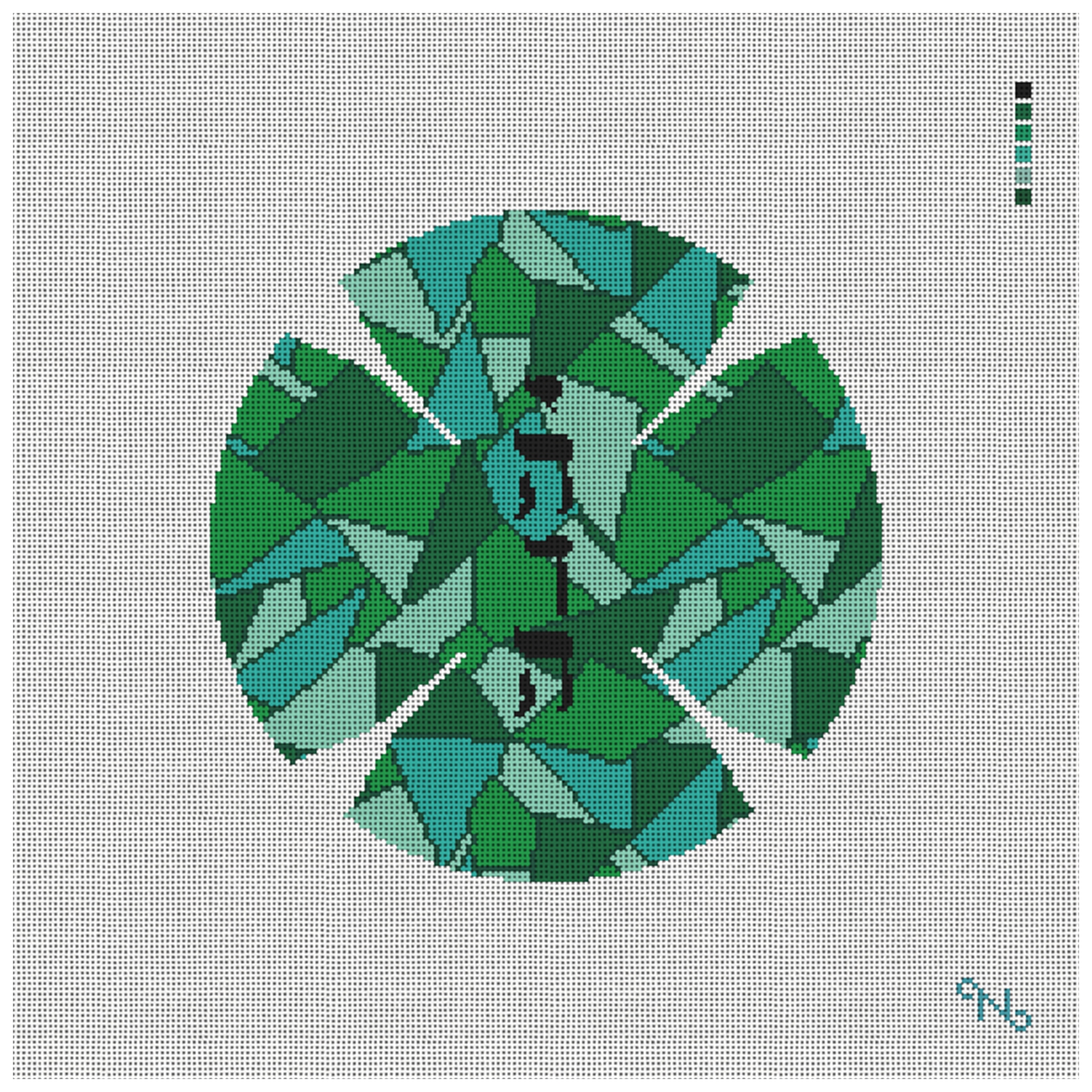 Mosaic Yarmulke Needlepoint Kit